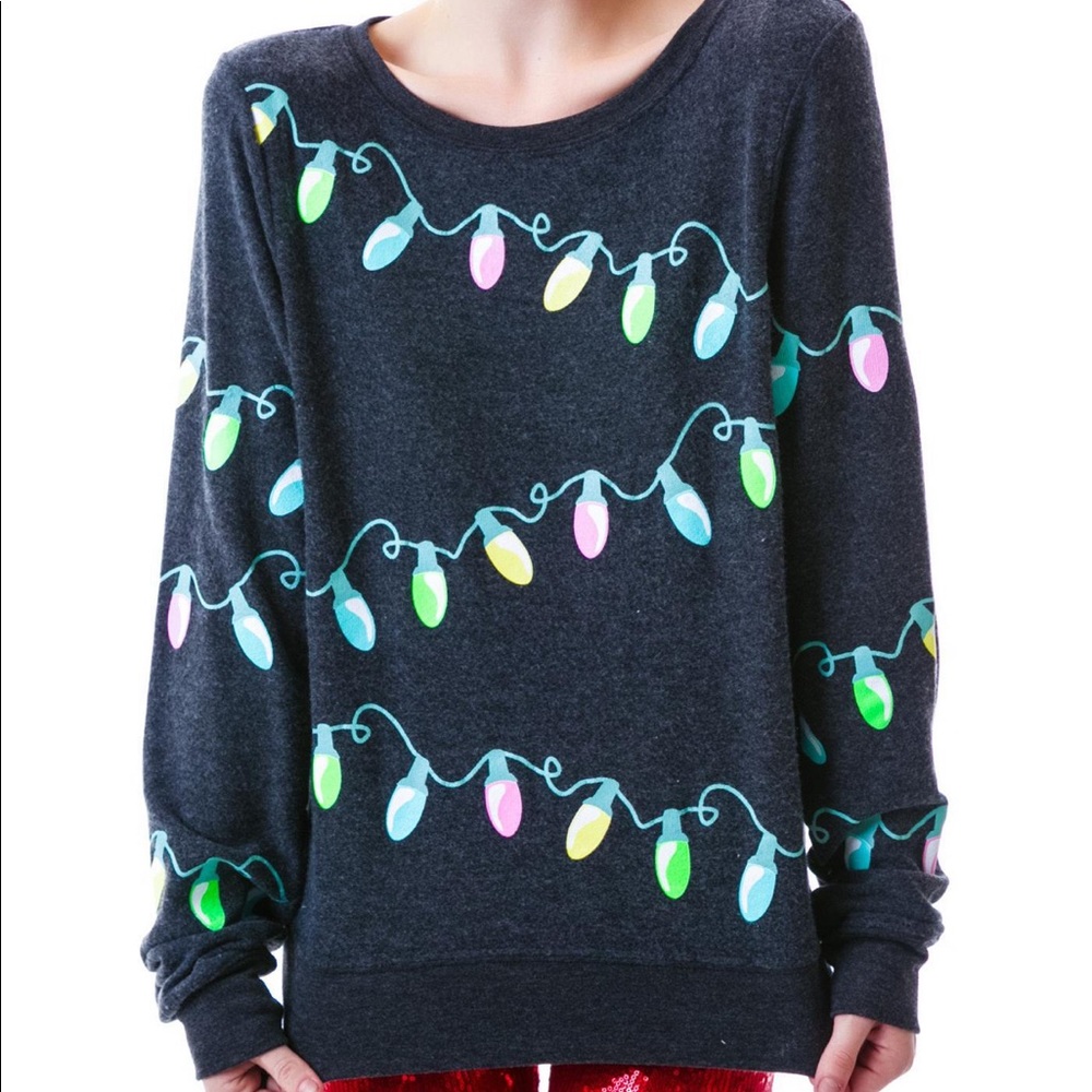 Wildfox glow in the dark Christmas light sweater